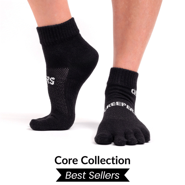 creepers merino toe socks for running hiking biking and fell running